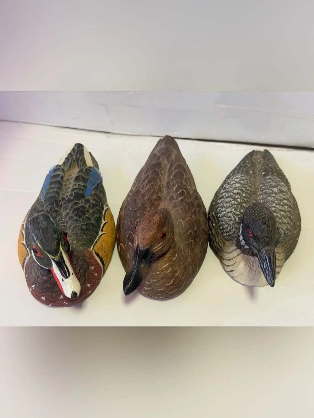 Vintage Duck Decoy small Figurines Hand Painted set of 3